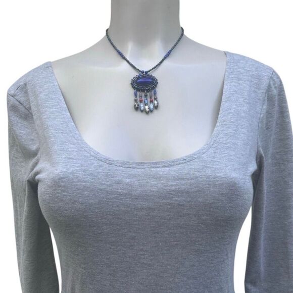 Sparkle & Fade Dress Women's Medium Gray Scoop Neck Fit & Flare Mini Skater - Picture 13 of 16